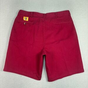 Vintage Duck Head Chino Shorts Men 36x9 Red Double Pleated Preppy Golf Cotton
